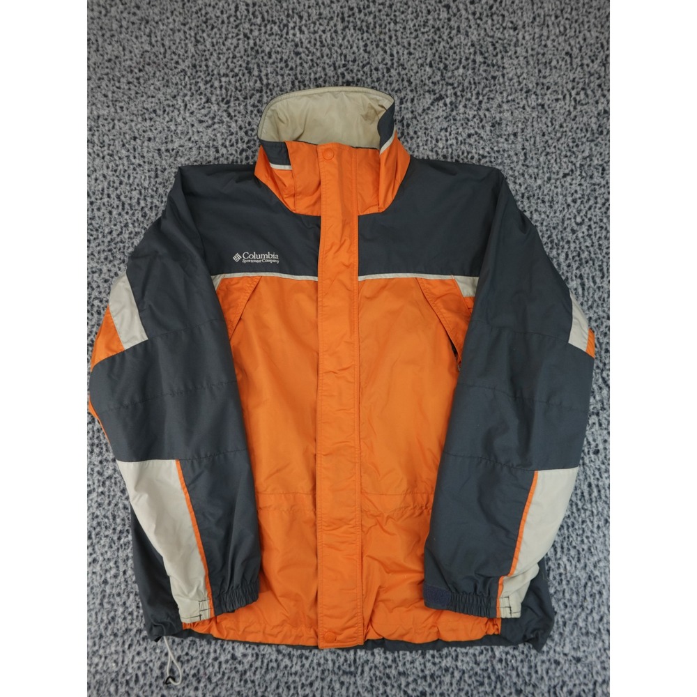 Columbia Sportswear Interchange Jacket Mens XL Orange Grey Colorblock Shell